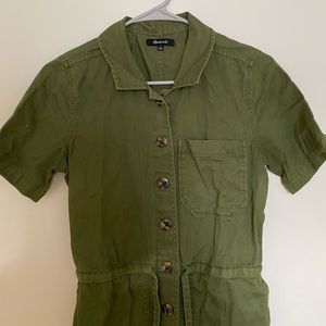 Madewell green jumpsuit